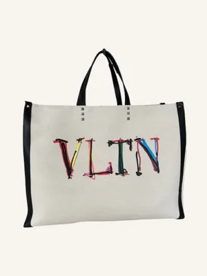 Valentino Garavani VLTN Print Canvas Tote Bag