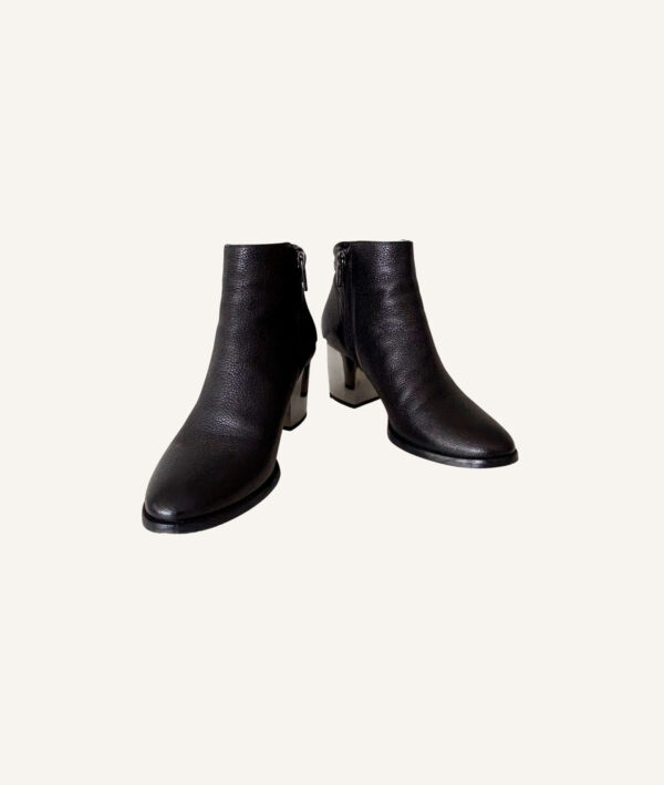Jimmy Choo Method 65 Leather Ankle Boots with Mirror Block Heel (Size 38)