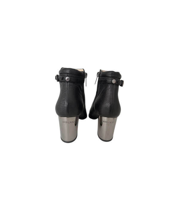 Jimmy Choo Method 65 Leather Ankle Boots with Mirror Block Heel (Size 38)