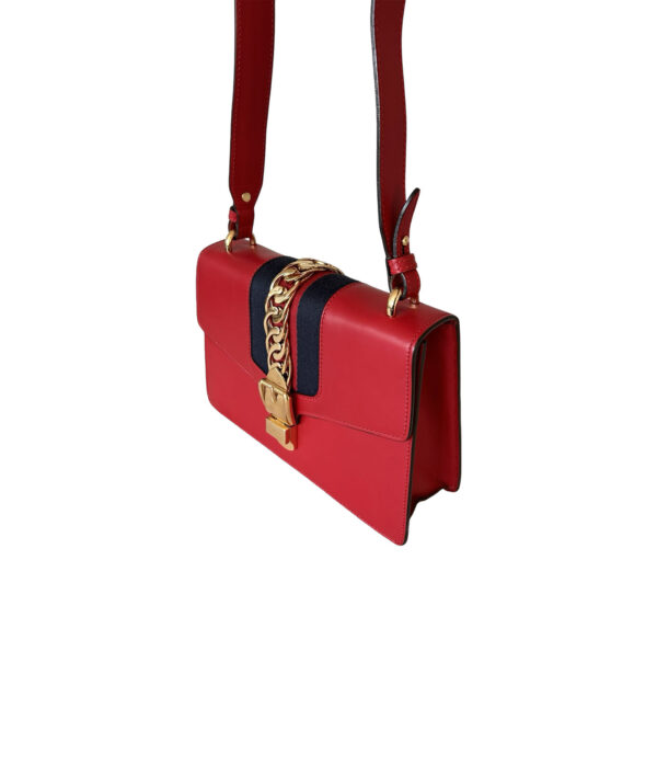 Gucci Sylvie Red Leather Handbag