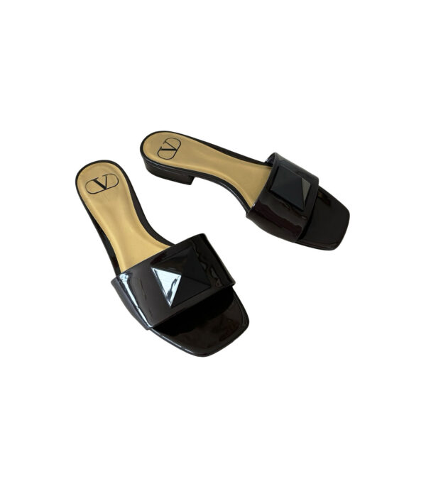 Valentino Patent Leather One Stud Mules (Size 37)