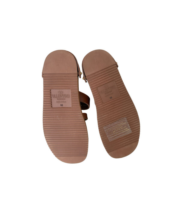 Valentino Brown Leather Flat Slides