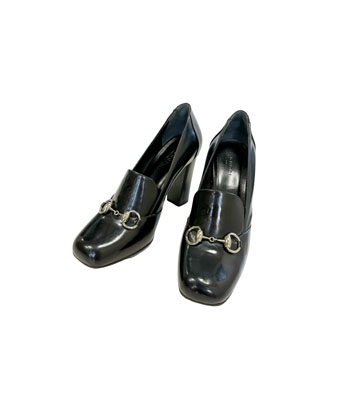 Gucci Horsebit Leather High Heel Loafers (Size 38)