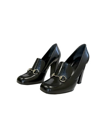 Gucci Horsebit Leather High Heel Loafers (Size 38)