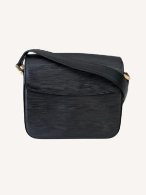 Louis Vuitton Buci Bag in black Epi leather with embossed LV log