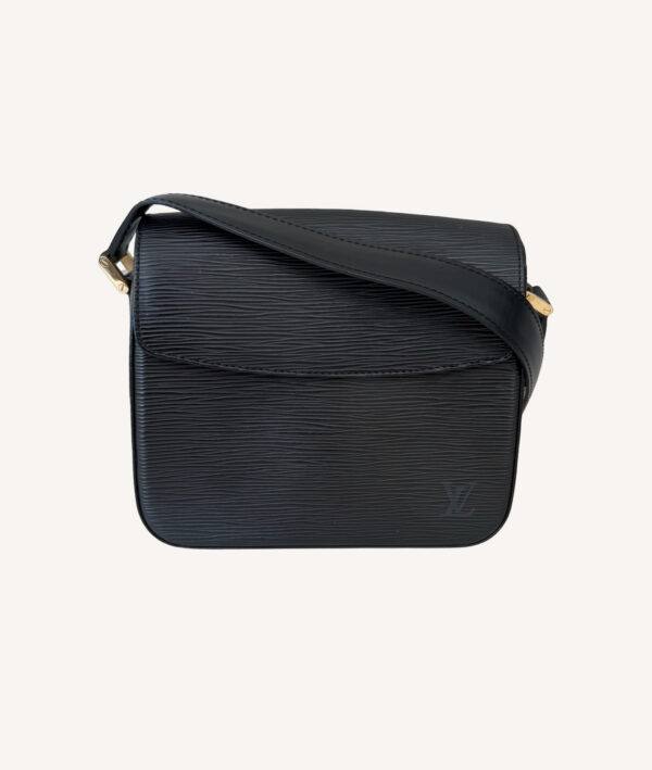 Louis Vuitton Buci Bag in black Epi leather with embossed LV log